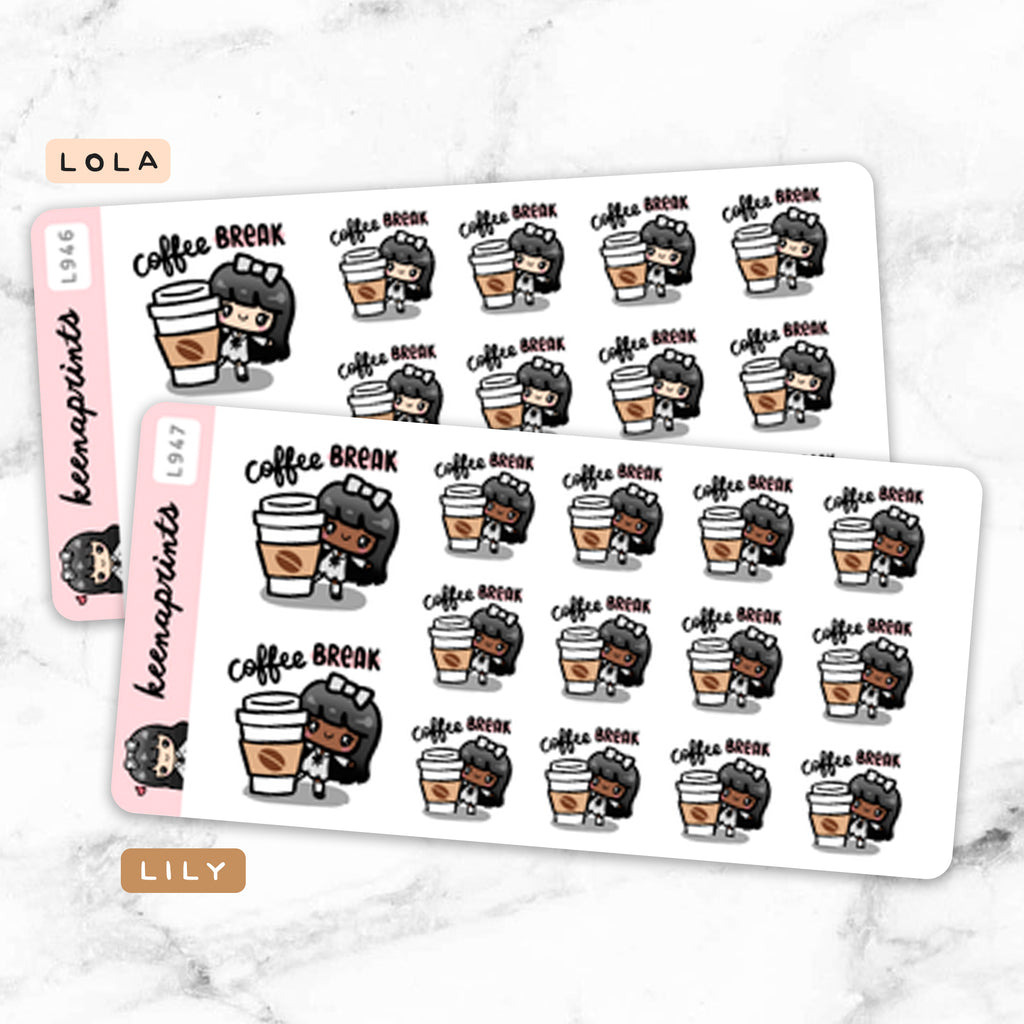COFFEE BREAK STICKERS & CLIP ART | KEENA GIRLS