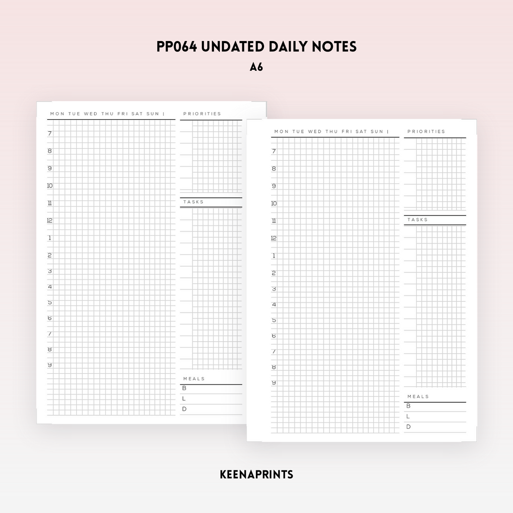 PP064 | DAILY PLANNER PRINTABLE INSERT