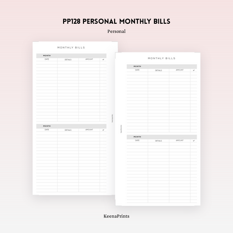 PP142 | 2 COLUMNS PLANNER PRINTABLE INSERT