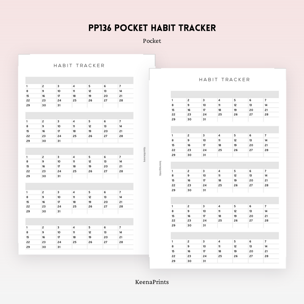 PP136 | HABIT TRACKER PLANNER PRINTABLE INSERT