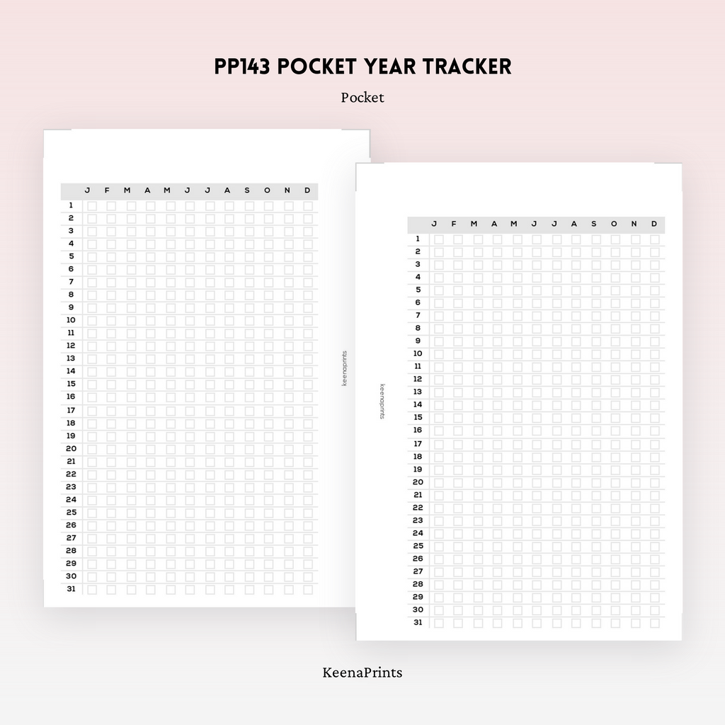 PP143 | YEAR TRACKER PLANNER PRINTABLE INSERT