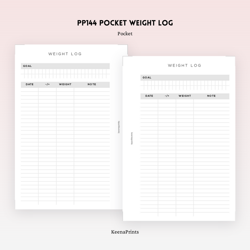 PP144 | WEIGHT LOG PLANNER PRINTABLE INSERT