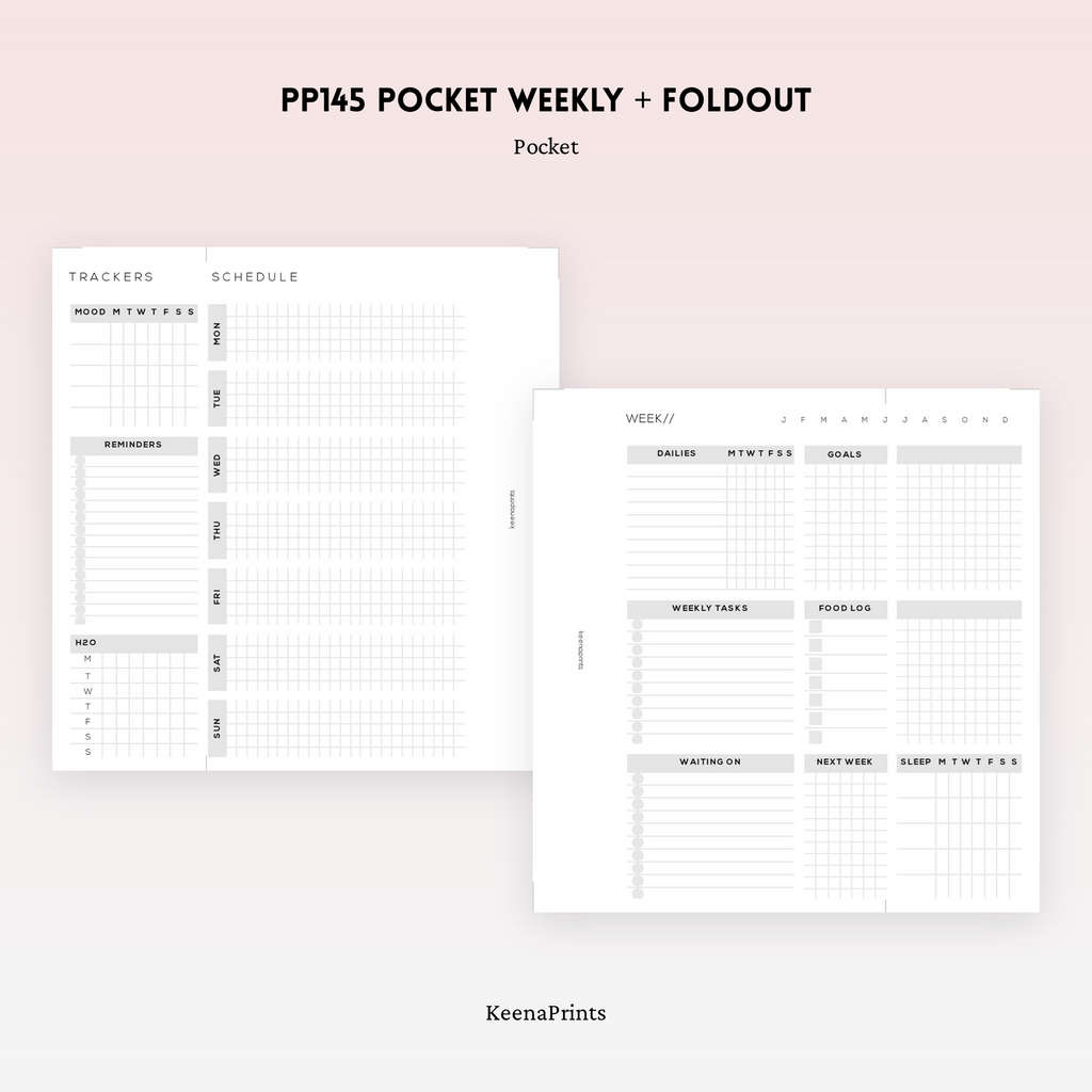 PP145 | FOLDOUT WEEKLY PLANNER PRINTABLE INSERT