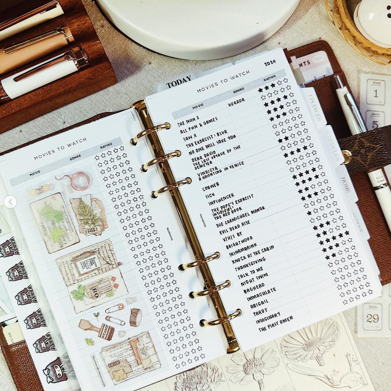 PP134 | MOVIES TO WATCH LIST PLANNER PRINTABLE INSERT