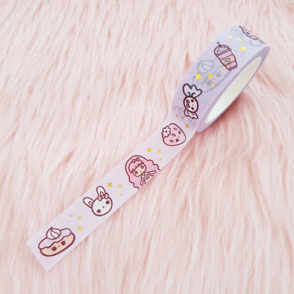 CANDY LOLITA GOLD FOILED WASHI TAPE - WT001 - KeenaPrints planner stickers bullet journal diary sticker emoji stationery kawaii cute creative planner