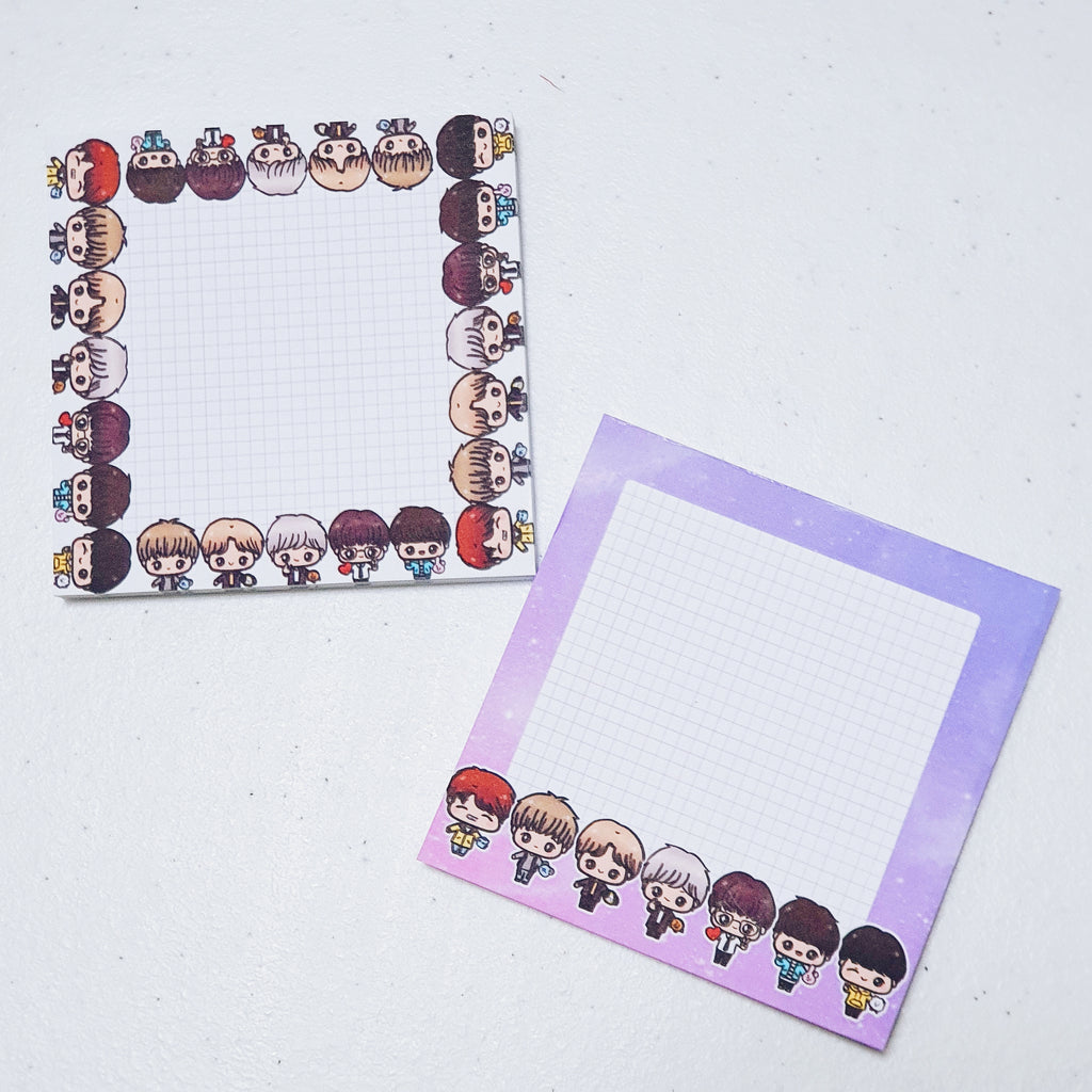 BTS KPOP CHIBI WHITE NOTEPAD - NP010