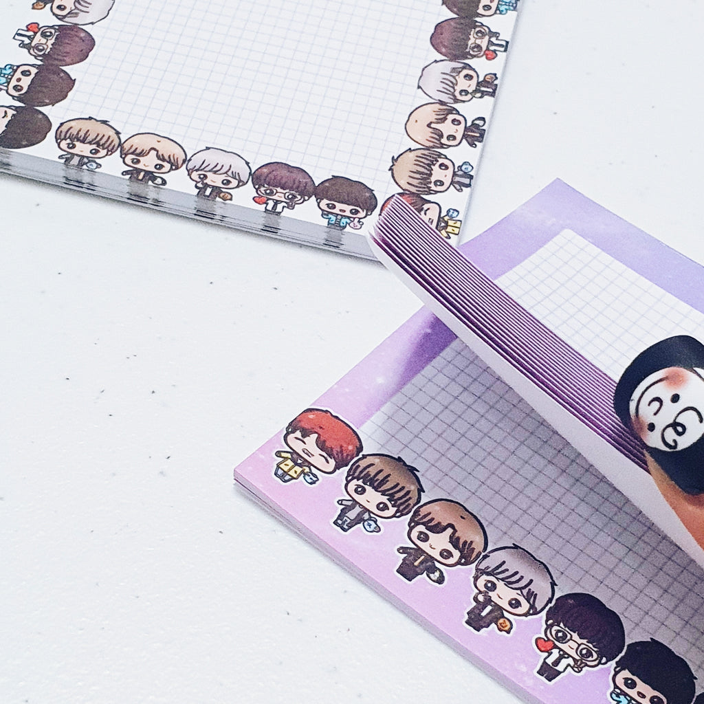 BTS KPOP CHIBI WHITE NOTEPAD - NP010