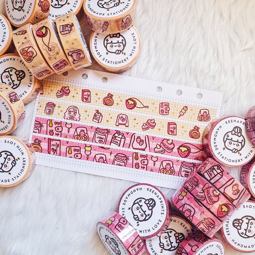STRAWBERRY DECO LOLITA GOLD FOILED WASHI TAPE - WT066 - 15mm