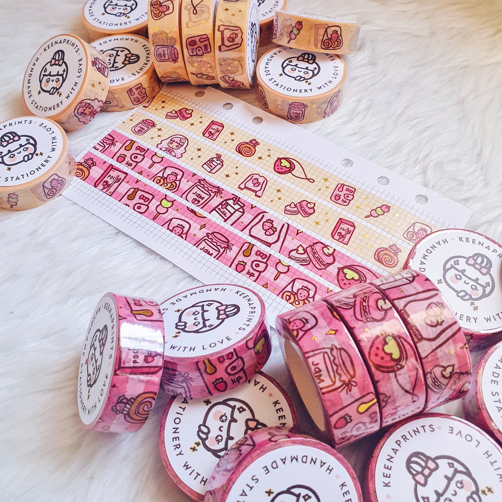 STRAWBERRY LOLITA GOLD FOILED WASHI TAPE - WT061 - 15mm