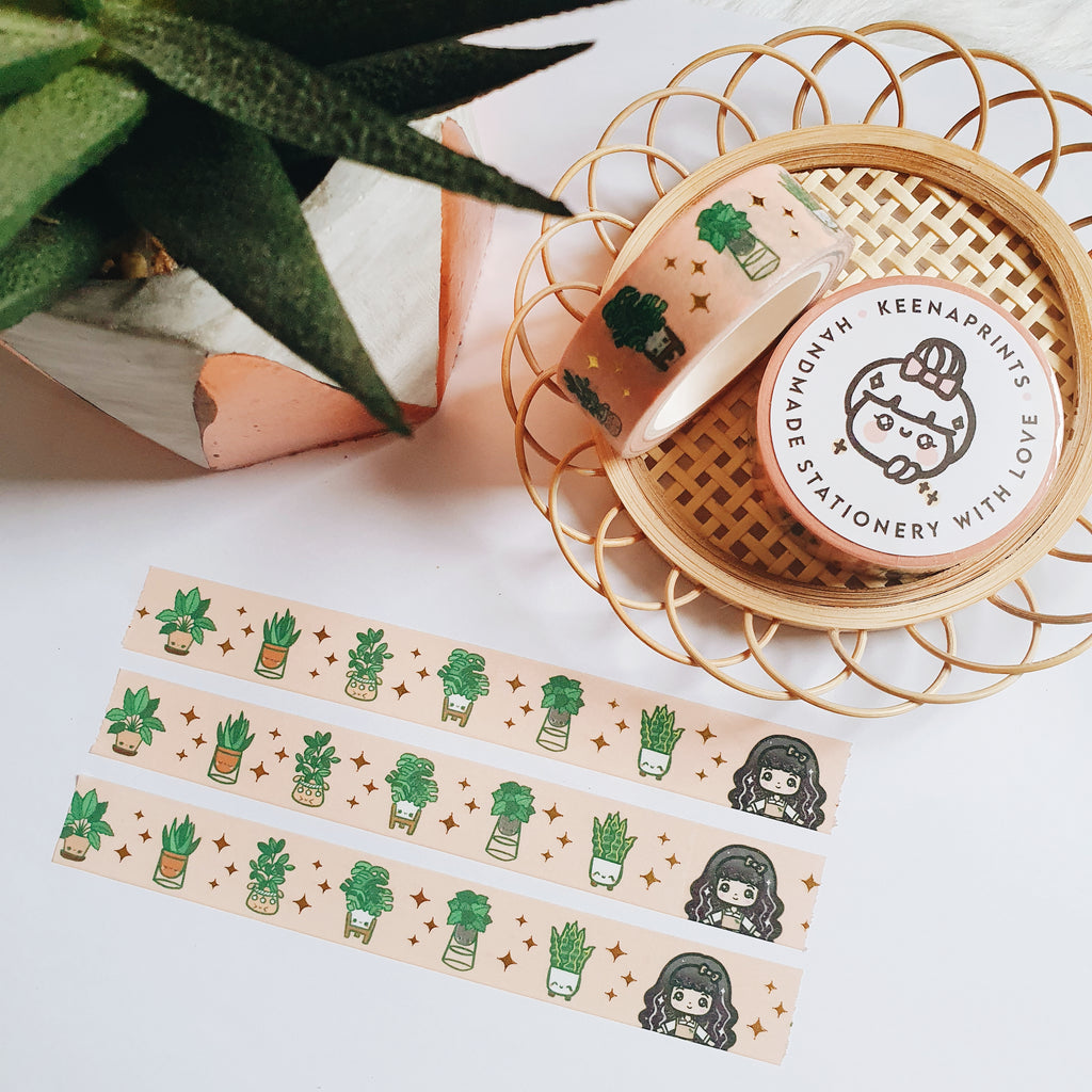 PLANT MOMMA LOLITA GOLD FOILED WASHI TAPE - WT060 - 15mm