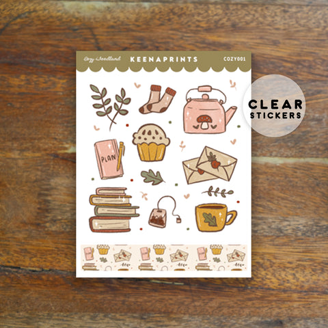 FALL PLANNER GIRL DECO CLEAR STICKERS - RE006