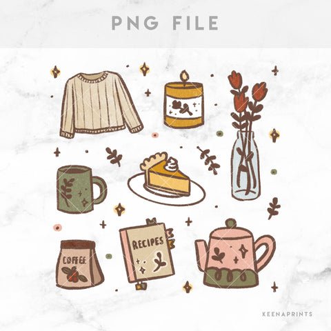 COZY FALL PLANNER SETUP STICKERS DAILY - L683