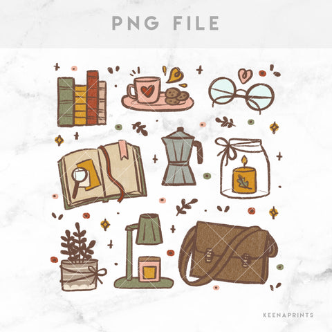 COZY PLANNER ELEMENTS PRINTABLE CLIP ART - BUNDLE