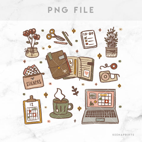 COZY FALL PLANNER SETUP STICKERS DAILY - L683