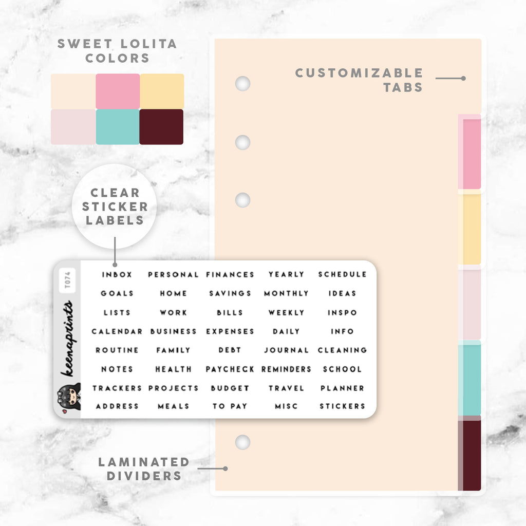 SWEET LOLITA CUSTOMIZABLE LAMINATED DIVIDERS