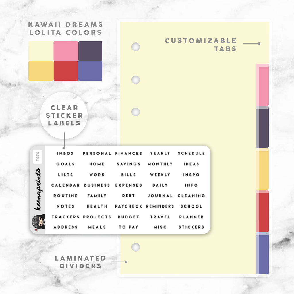 KAWAII DREAMS LOLITA CUSTOMIZABLE LAMINATED DIVIDERS