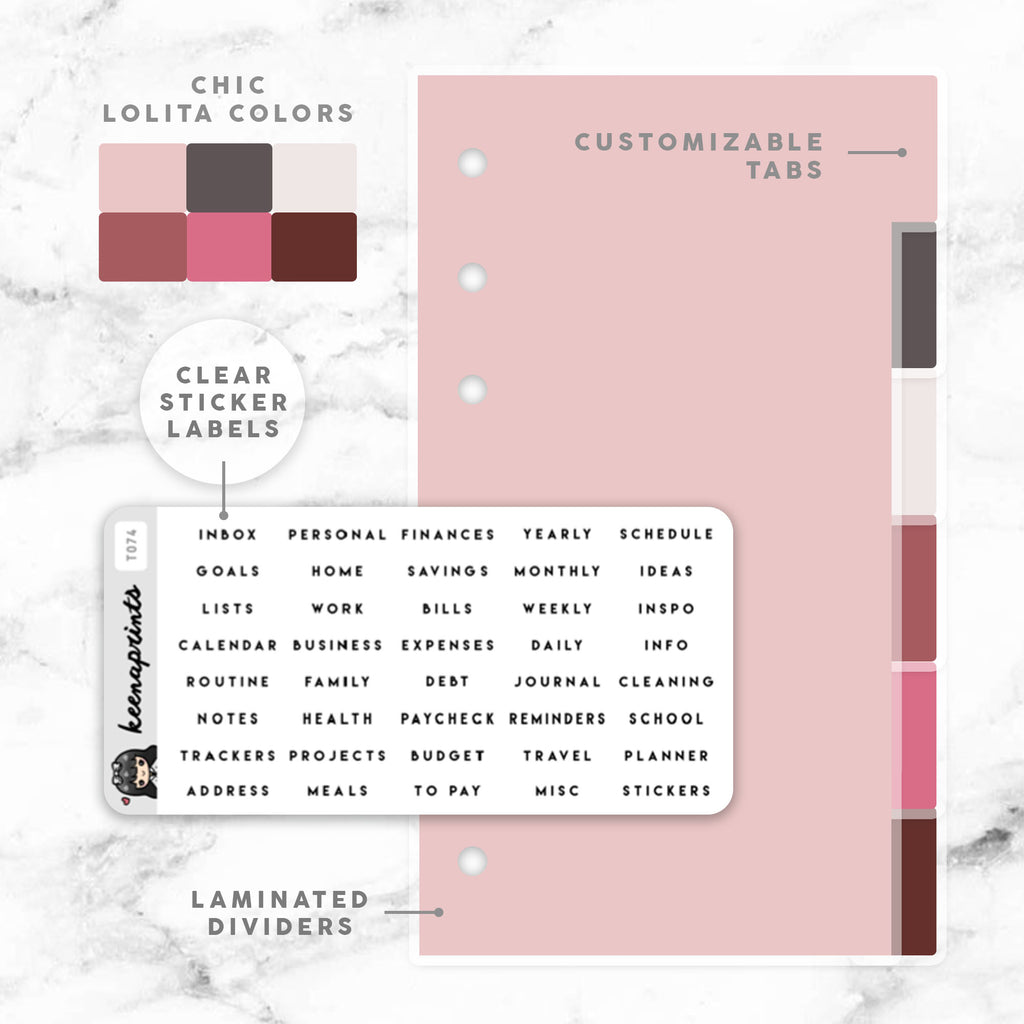 CHIC LOLITA CUSTOMIZABLE LAMINATED DIVIDERS