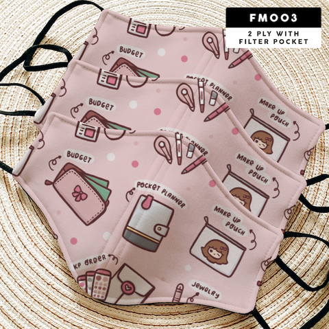 TEA TIME LOLITA 2-PLY WASHABLE FACE MASK WITH FILTER POCKET - FM011