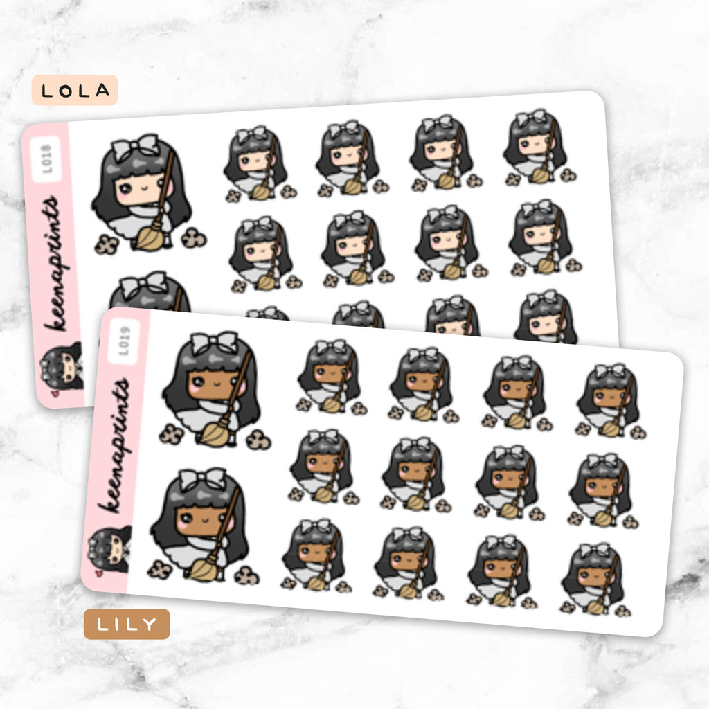 SWEEPING THE FLOOR STICKERS & CLIP ART | KEENA GIRLS
