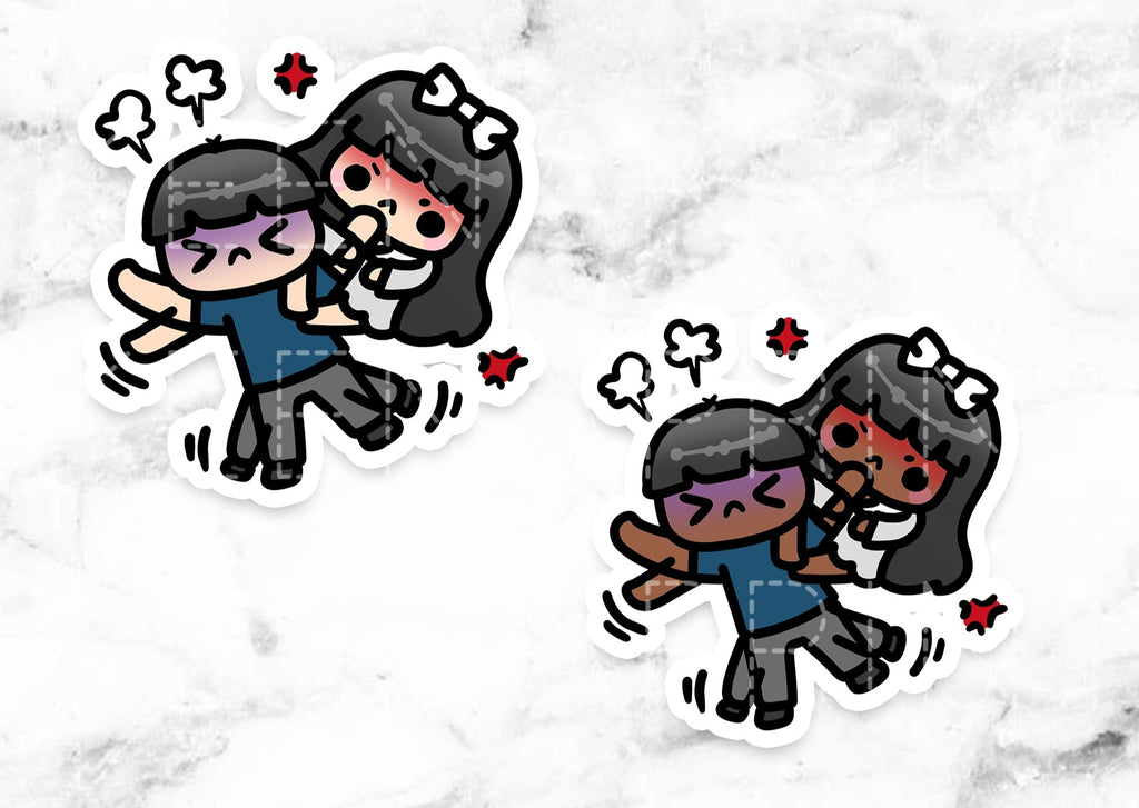 COUPLE FIGHTING STICKERS & CLIP ART | KEENA GIRLS