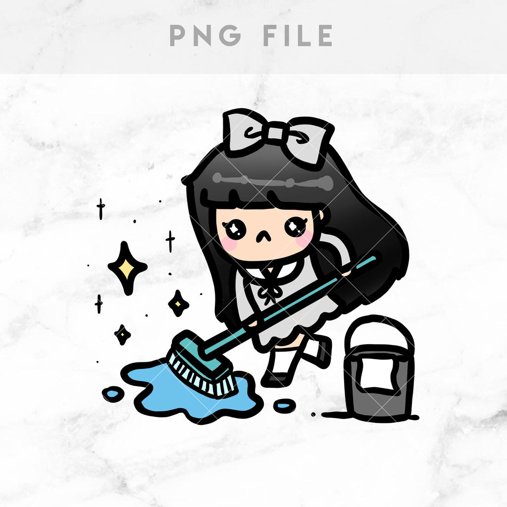 MOPPING CLEANING STICKERS & CLIP ART | KEENA GIRLS