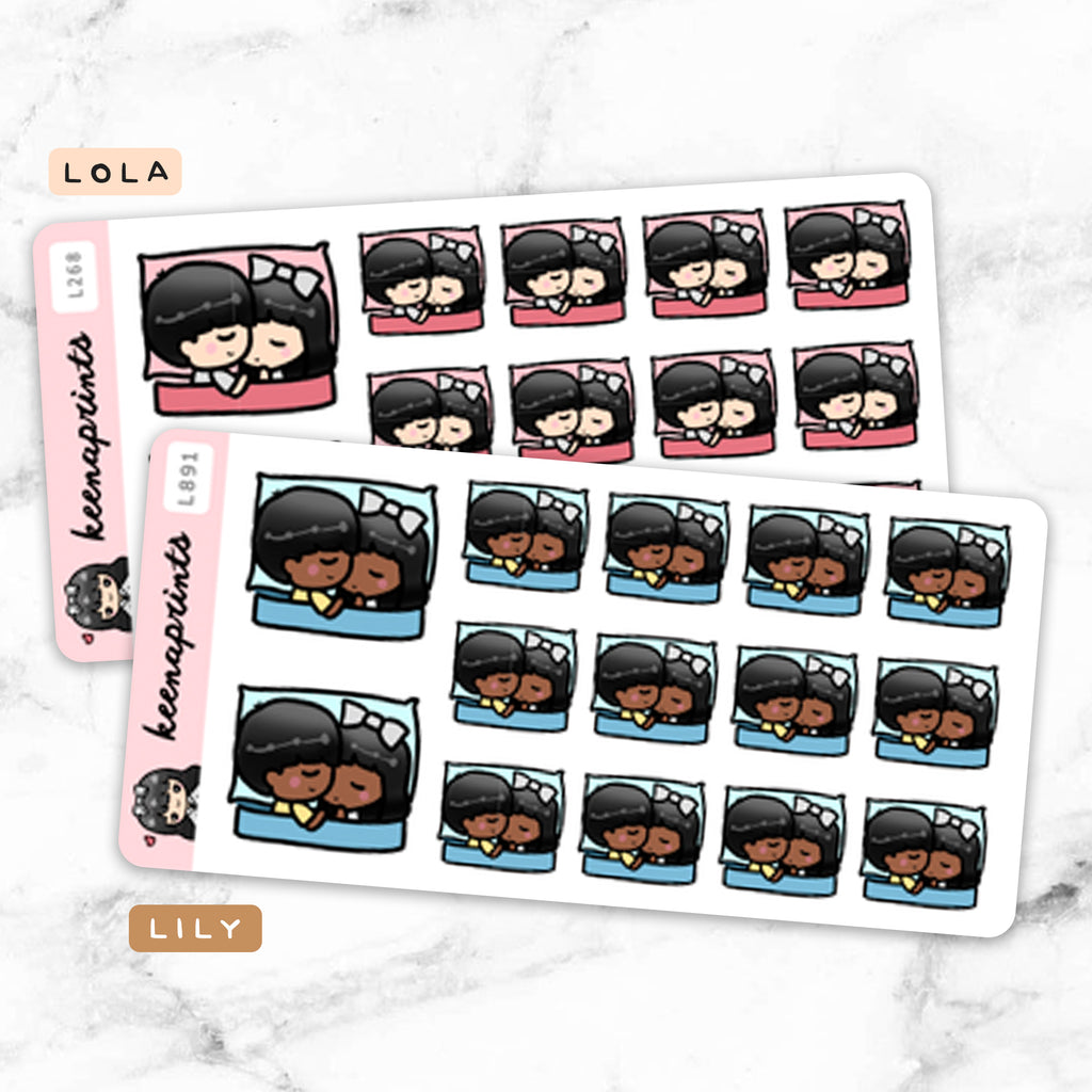 COUPLE SLEEPING STICKERS & CLIP ART | KEENA GIRLS