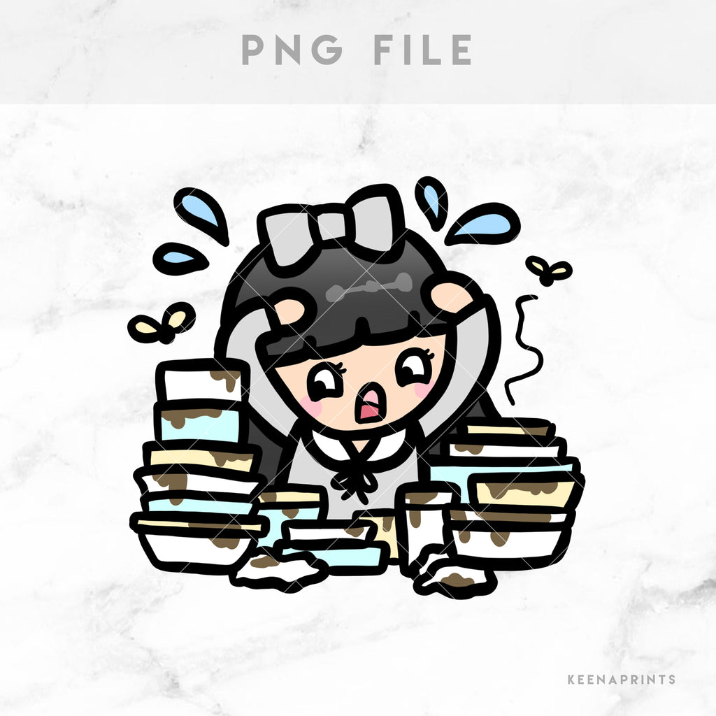 WASH DISHES STICKERS & CLIP ART | KEENA GIRLS