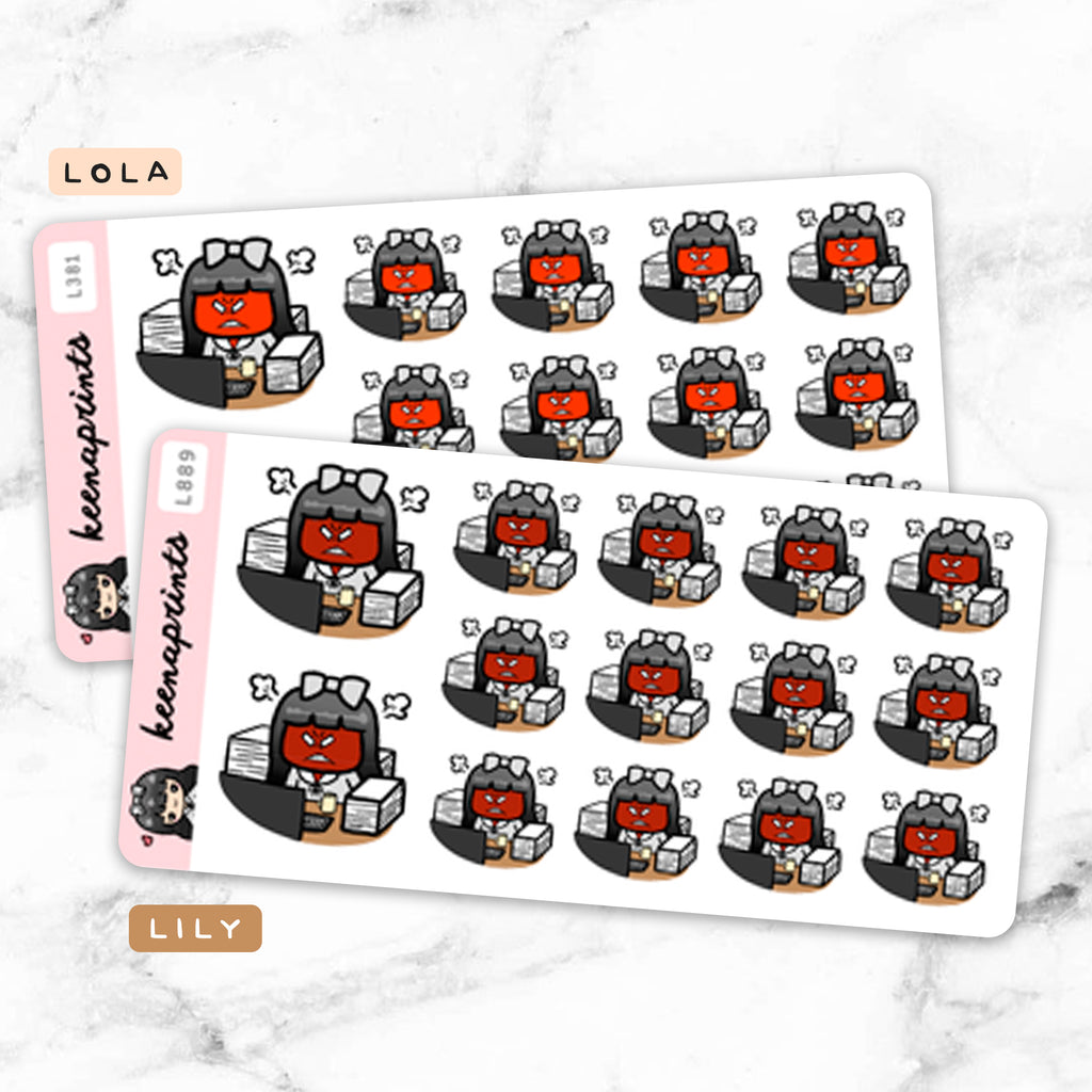 PRESSURED AT WORK STICKERS & CLIP ART | KEENA GIRLS