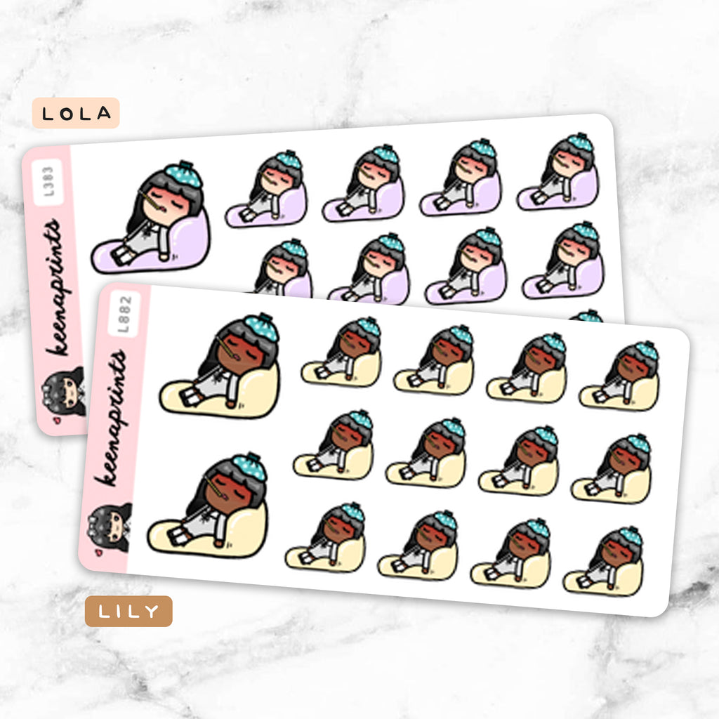 EXHAUSTED STICKERS & CLIP ART | KEENA GIRLS
