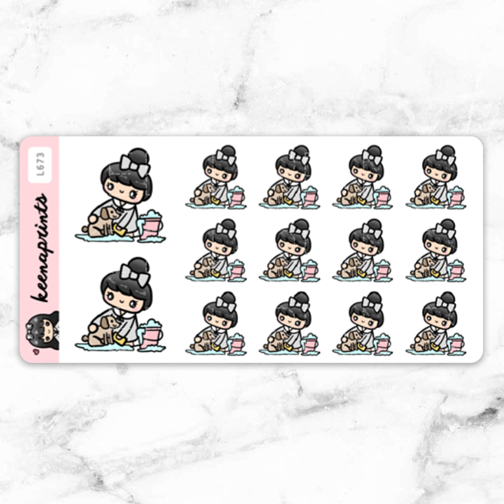WASH THE DOG STICKERS & CLIP ART | KEENA GIRLS