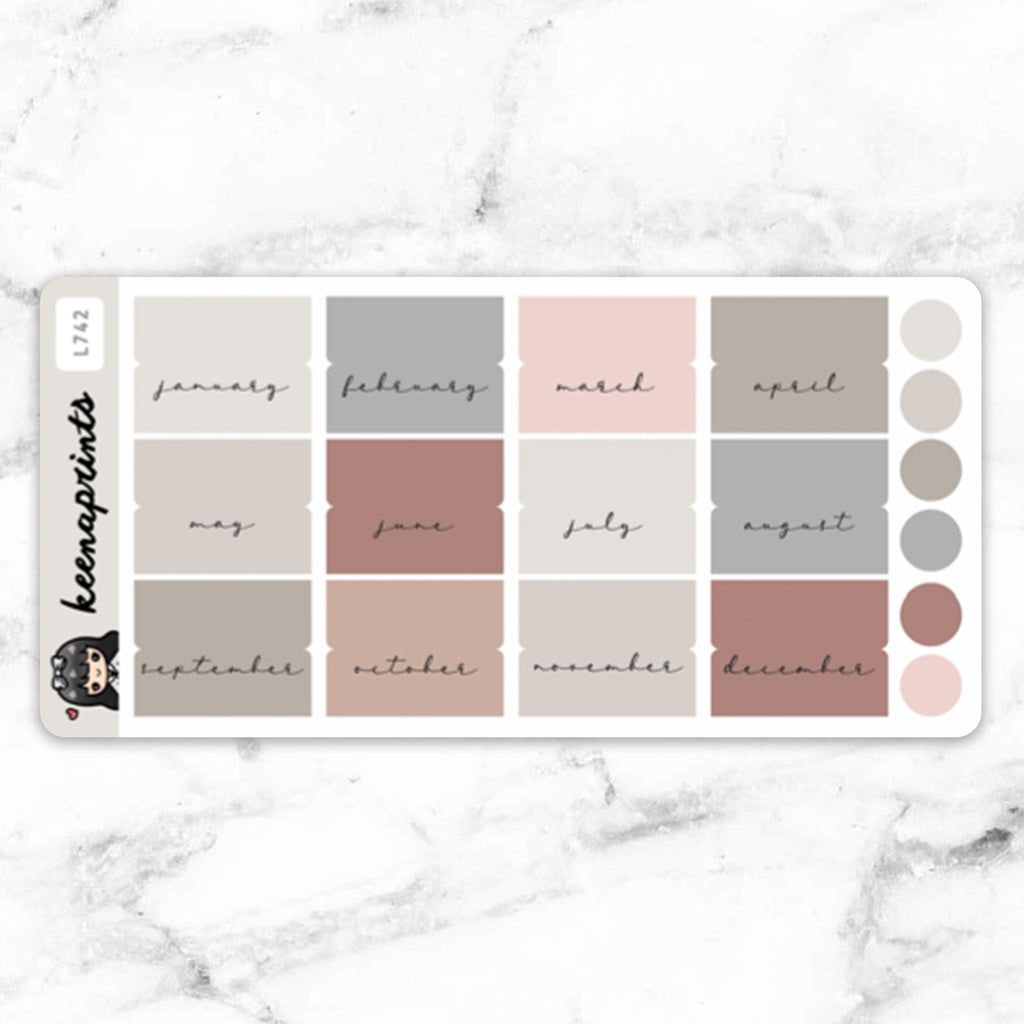 NEUTRAL SCRIPT TABS STICKERS FUNCTIONAL