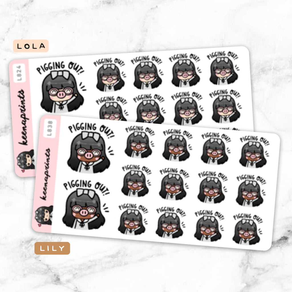 PIGGING OUT STICKERS & CLIP ART | KEENA GIRLS
