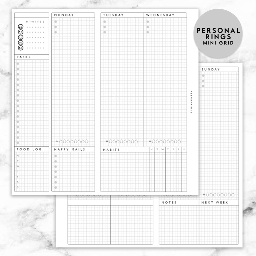 WEEKLY FOLDOUT PLANNER PRINTABLE - PERSONAL RINGS