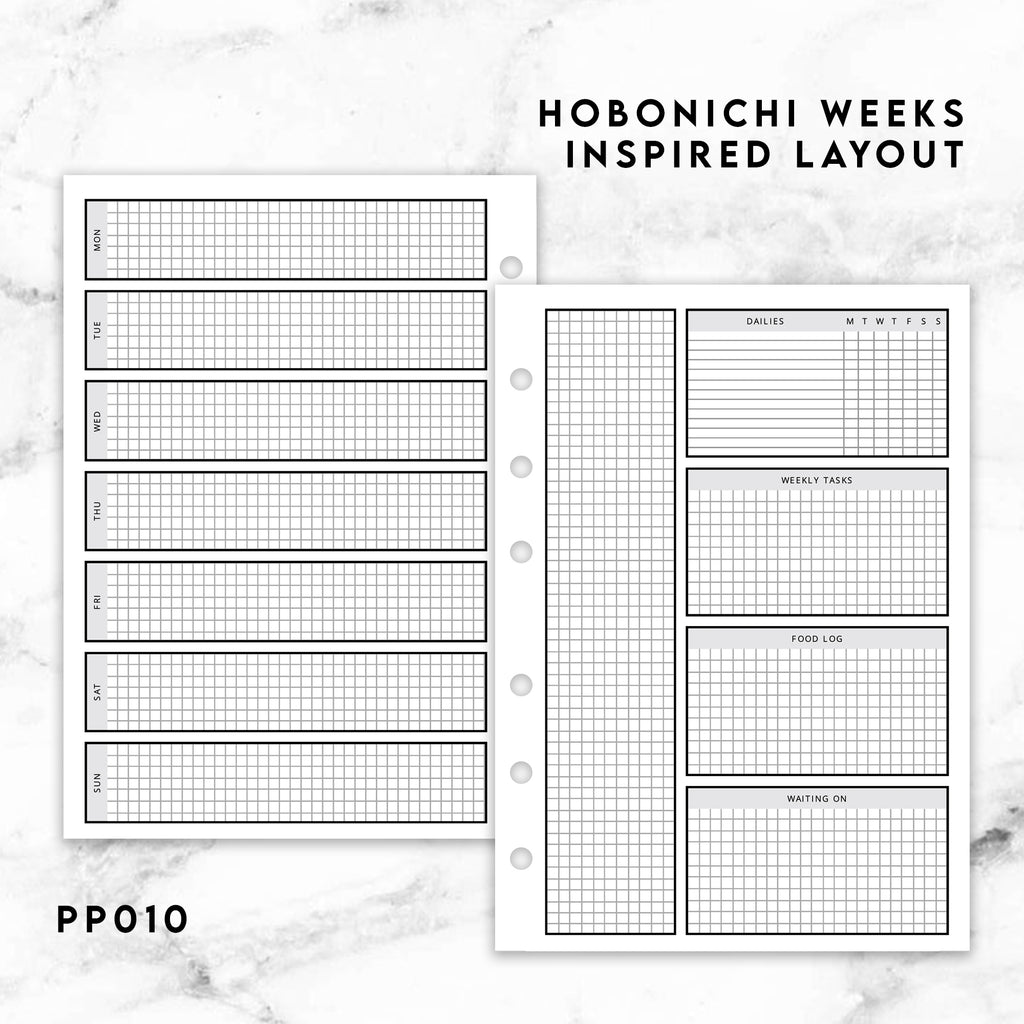 PP010 | HOBONICHI WEEKS INSPIRED PLANNER PRINTABLE INSERT