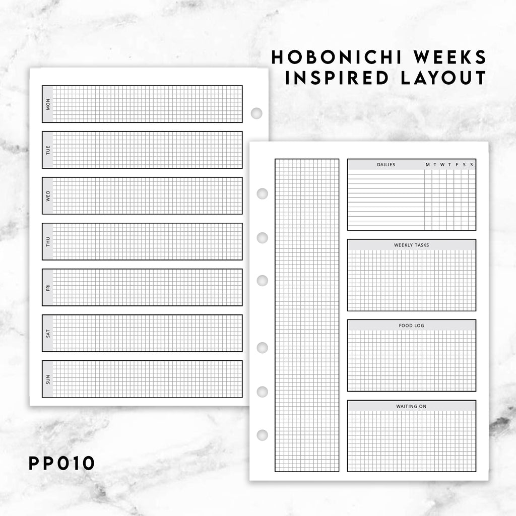 PP010 | HOBONICHI WEEKS INSPIRED PLANNER PRINTABLE INSERT
