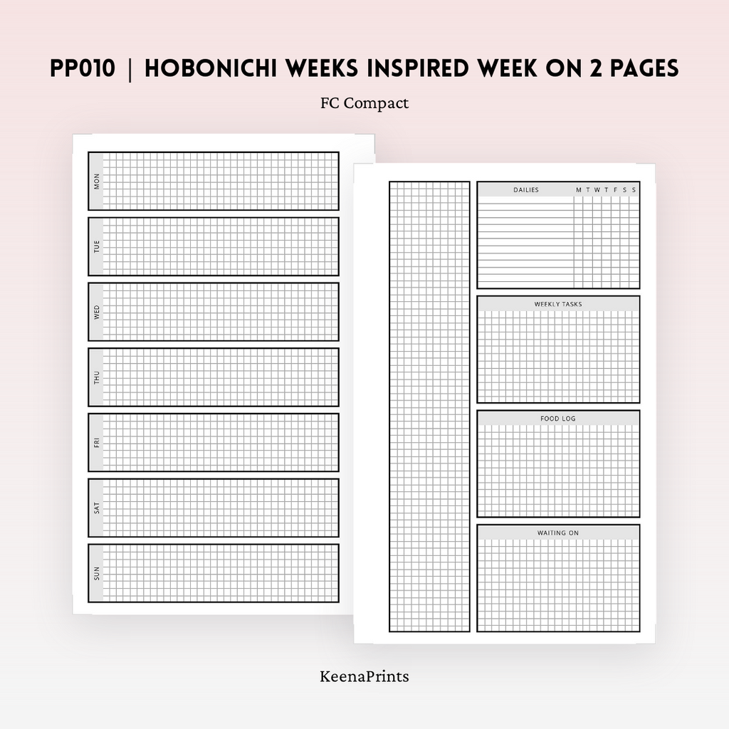PP010 | HOBONICHI WEEKS INSPIRED PLANNER PRINTABLE INSERT