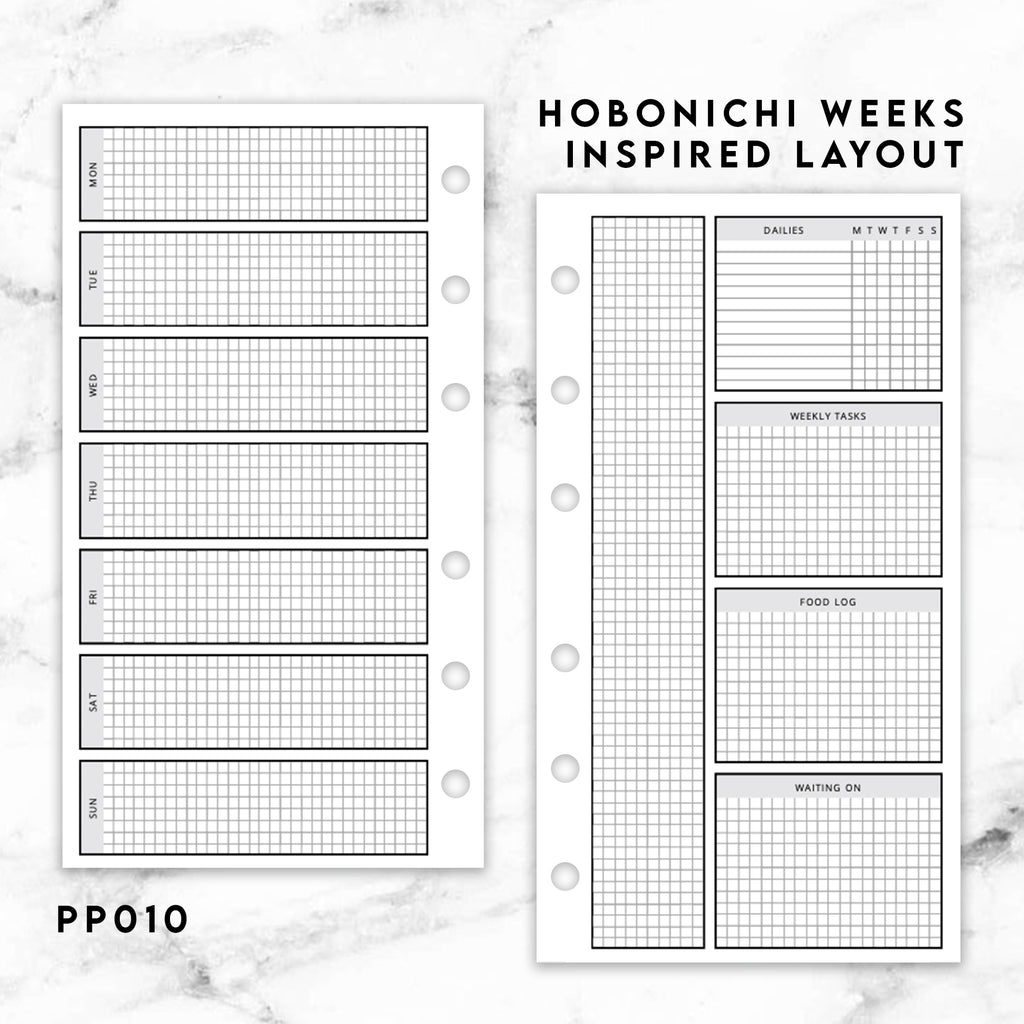 PP010 | HOBONICHI WEEKS INSPIRED PLANNER PRINTABLE INSERT