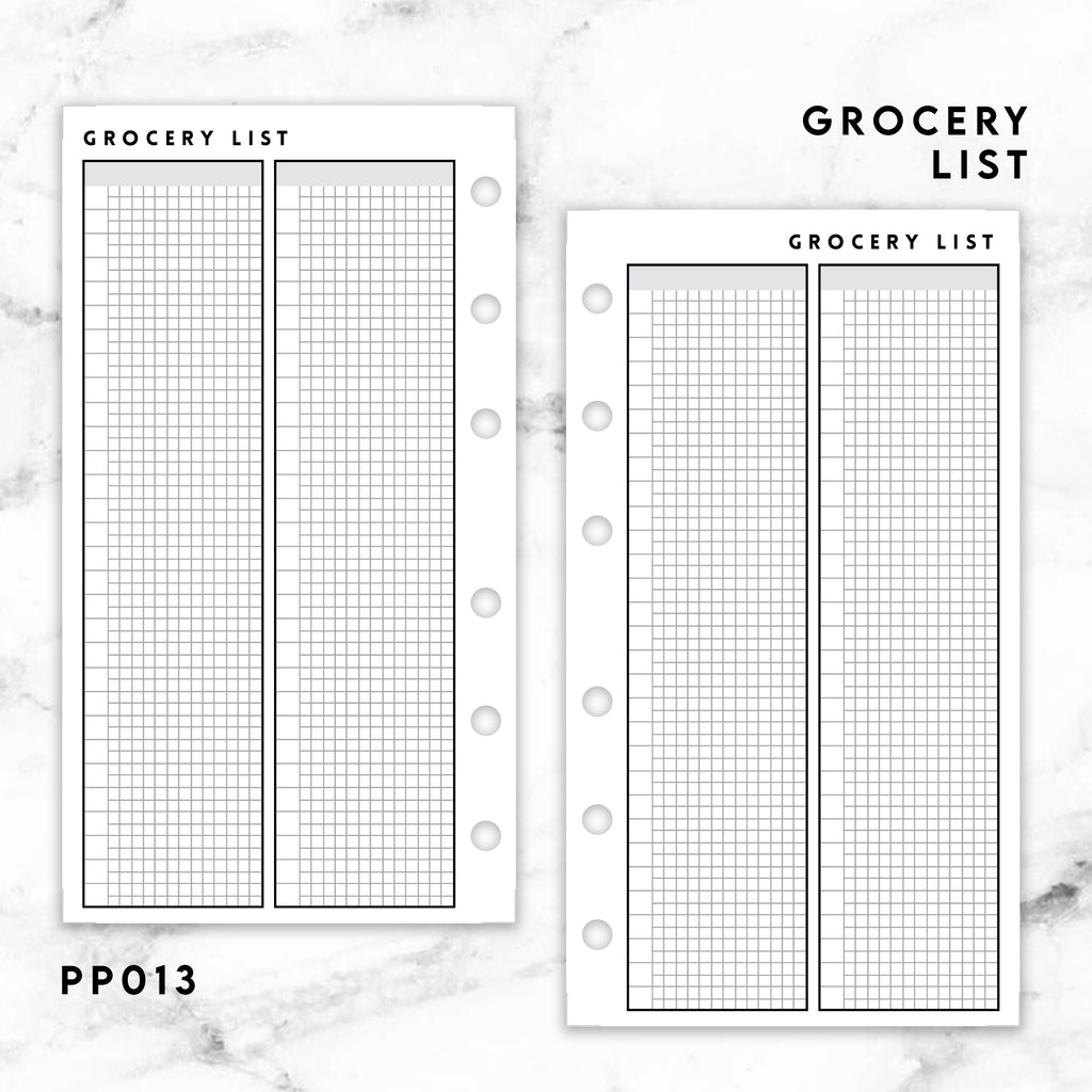 PP013 | GROCERY LIST PLANNER PRINTABLE INSERT