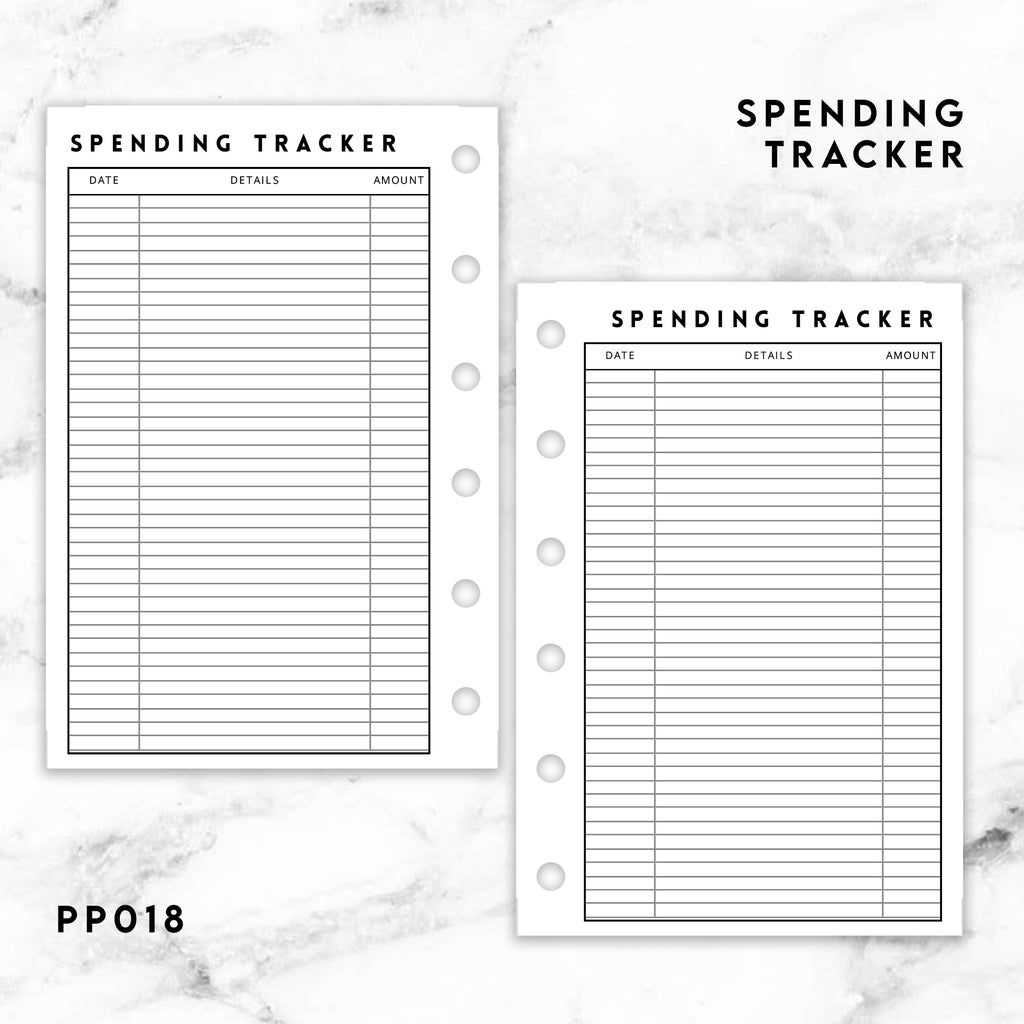 PP018 | SPENDING TRACKER PLANNER PRINTABLE INSERT INSERT