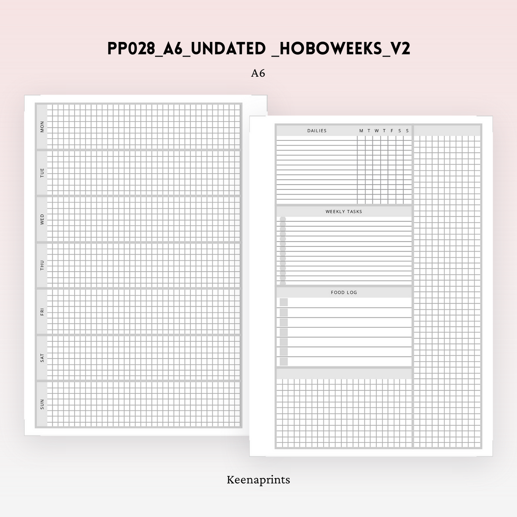 PP028 | HOBONICHI WEEKS V2 INSPIRED PLANNER PRINTABLE INSERT