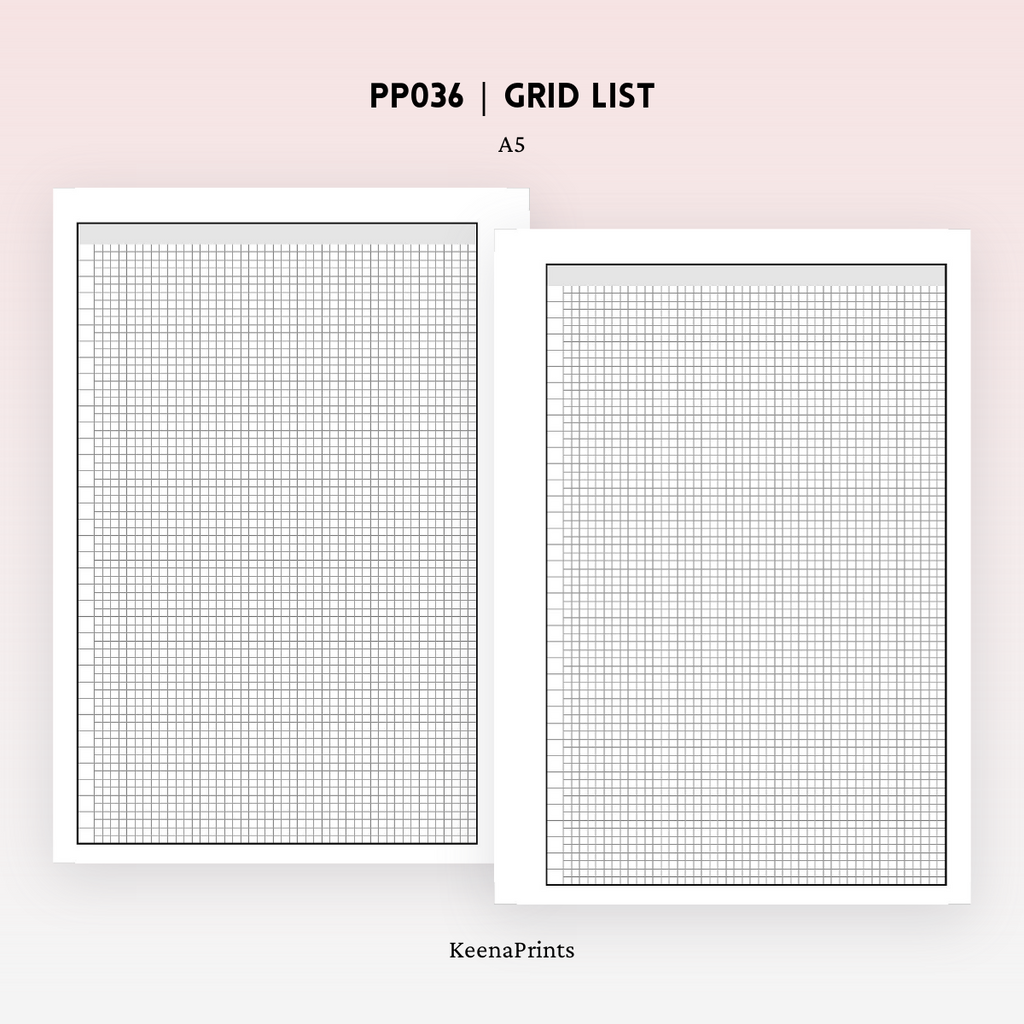 PP036 | GRID LIST PLANNER PRINTABLE INSERT