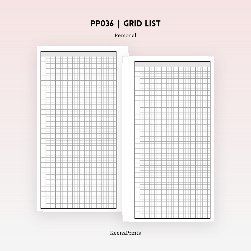PP036 | GRID LIST PLANNER PRINTABLE INSERT