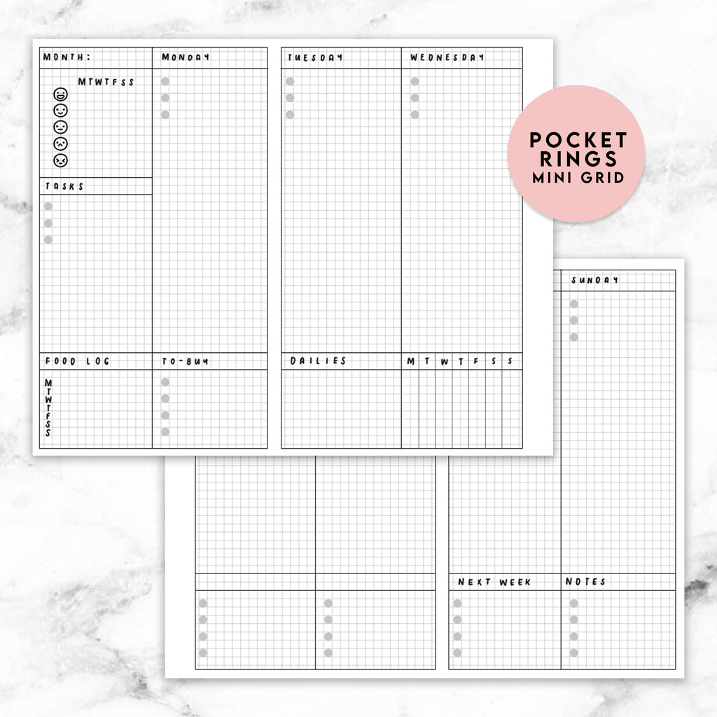 DOODLE WEEKLY FOLDOUT PLANNER PRINTABLE - POCKET RINGS