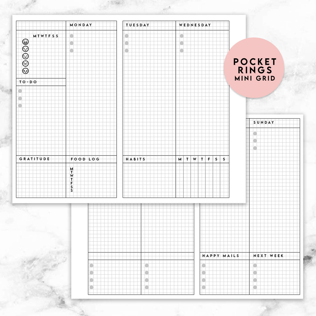 MINIMAL WEEKLY FOLDOUT PLANNER PRINTABLE - POCKET RINGS