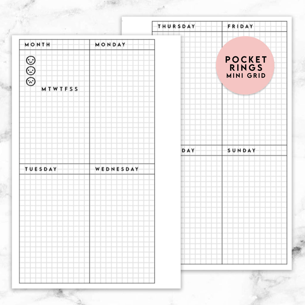 WEEK ON 2 PAGES PLANNER PRINTABLE - POCKET RINGS