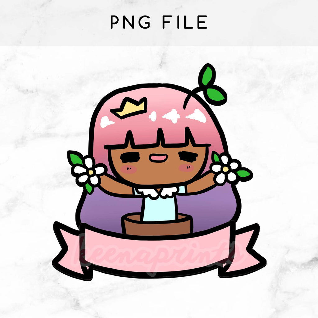 PRE-MADE CHIBI PASTEL PRINCESS NATURE LOVER KEENAMI FREE PRINTABLE CLIP ART