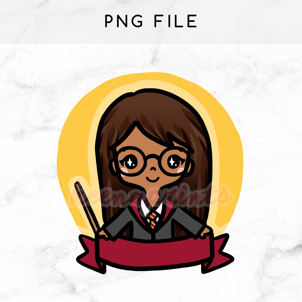 GRYFFINDOR WIZARD KEENAMI PRE-MADE CHIBI PRINTABLE CLIP ART
