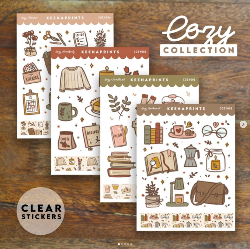 COZY BOOKNERD DECO CLEAR STICKERS - COZY003