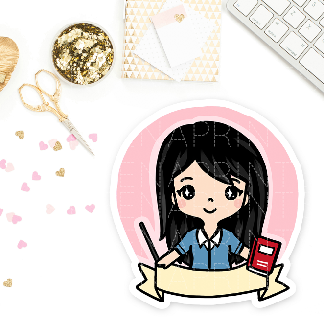 PRE-MADE CHIBI TEACHER WEDNESDAY PRINTABLE CLIP ART - KeenaPrints planner stickers bullet journal diary sticker emoji stationery kawaii cute creative planner