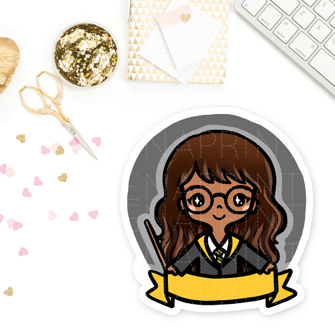 HUFFLEPUFF WIZARD KEENAMI PRE-MADE CHIBI PRINTABLE CLIP ART - KeenaPrints planner stickers bullet journal diary sticker emoji stationery kawaii cute creative planner